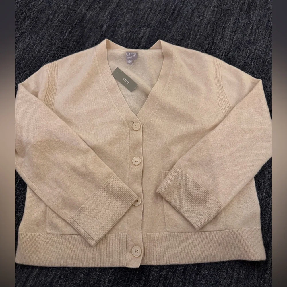 J CREW SIZE XS-SMALL Cashmere patch-pocket cardigan‎ CB881 $228